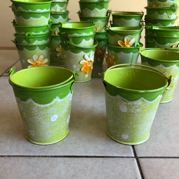 SOLD NWOT green polka dot mini bucket w/handle - Picture 5 of 5